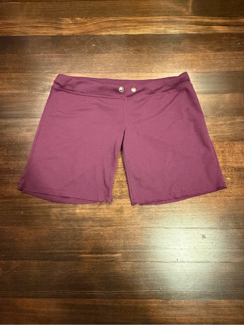 Nagji Love XL Burgundy Cotton Yoga Bermuda Shorts Grommet Waist